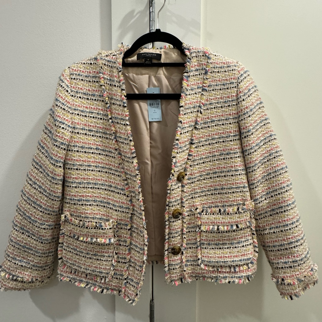 Size 0p - Ann Taylor Tweed Cropped Blazer